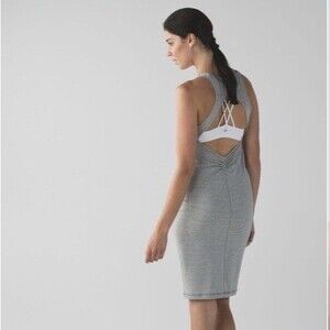 Lululemon Size 6 Go For It Dress Hyper Stripe Heathered Gray